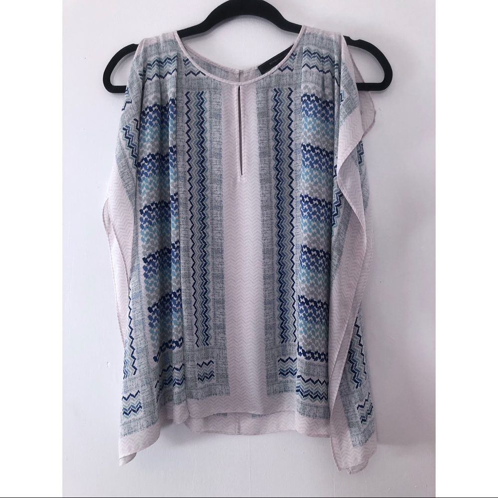 BCBG MaxAzria Printed Poncho Blouse